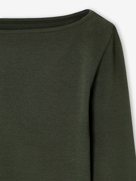 Set van 2 t-shirts in ribstof voor meisjes JONEN bordeauxrood+Engels groen+gemêleerd grijs - vertbaudet enfant 