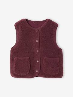 -Mouwloos meisjesvest van sherpa
