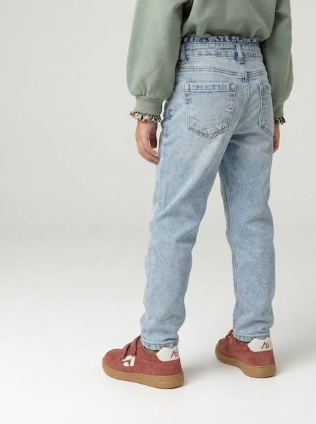 Slim jeans voor meisjes lichtblauw+middenblauw - vertbaudet enfant 