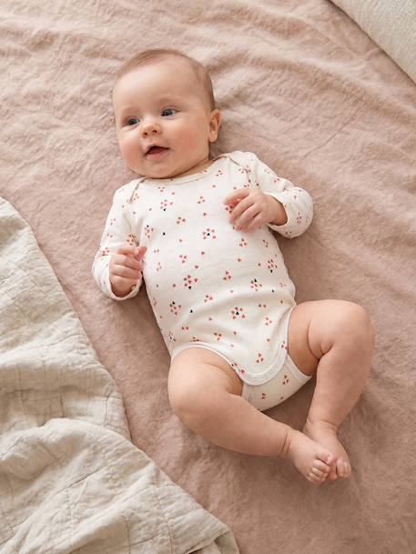 Set van 3 babybody's met lange mouwen ecru - vertbaudet enfant 