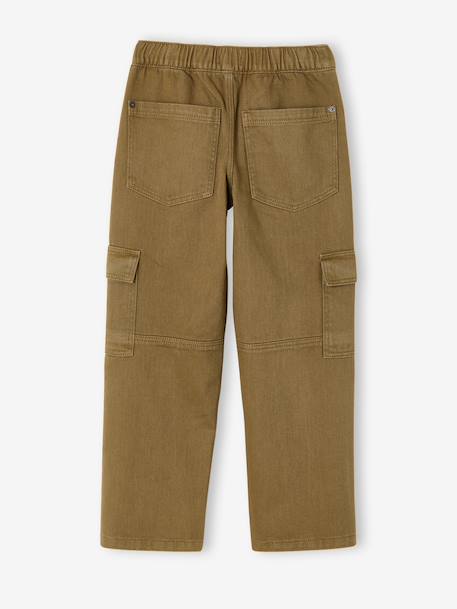 Cargo broek jongen jeansblauw+olijf - vertbaudet enfant 