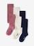 Set van 3  Oeko-Tex®-meisjesleggings kaneel+marineblauw+oudroze+pruim+roze (poederkleur)+Set gechineerd grijs+set inkt+zachtpaars - vertbaudet enfant 
