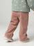 Wijde fluwelen broek met gebloede riem voor baby's beige+oudroze - vertbaudet enfant 