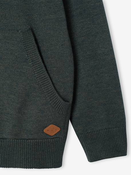 jongensvest met ritssluiting en opstaande kraag Blauw chiné+Ecru geschineerd - BROSS B 029+gemêleerd groen - vertbaudet enfant 
