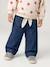 Wijde babyjeans met knoopriem ongewassen denim+stone - vertbaudet enfant 