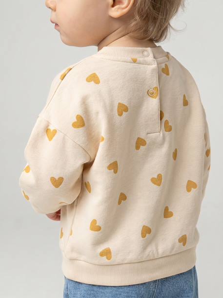Sweater met luipaardprint taupe+vanille - vertbaudet enfant 