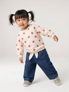 -Wijde babyjeans met knoopriem