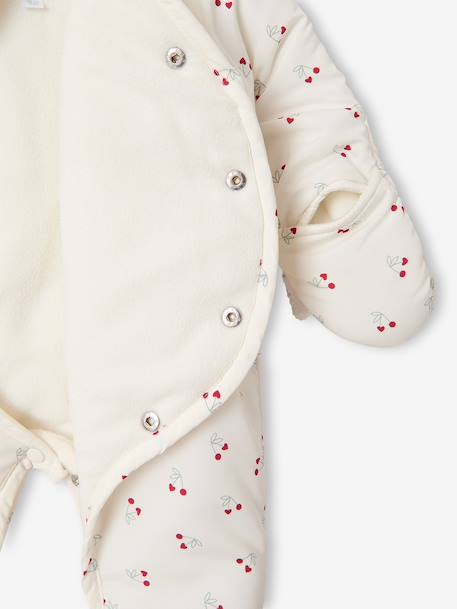 Gewatteerde babyoverall met capuchon ecru - vertbaudet enfant 