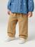 Wijde broek met kleur babymeisje met riem om te strikken beige+donkerpaars+karamel - vertbaudet enfant 