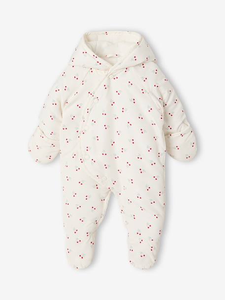 Gewatteerde babyoverall met capuchon ecru - vertbaudet enfant 