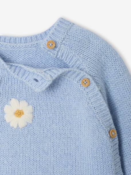 Gebreide babytrui met zijsluiting hemelsblauw - vertbaudet enfant 