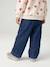 Wijde babyjeans met knoopriem ongewassen denim+stone - vertbaudet enfant 