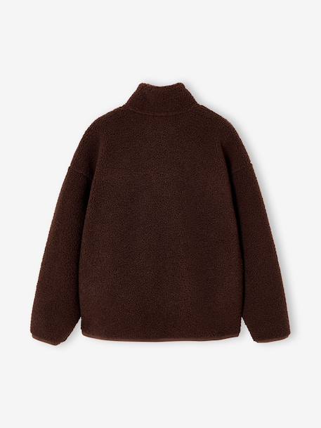 Jongensvest van sherpa met rits hazelnoot - vertbaudet enfant 