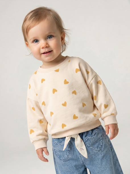 Sweater met luipaardprint taupe+vanille - vertbaudet enfant 