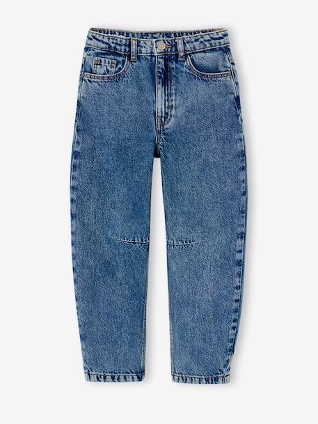 Ballonjeans meisje gebleekt denim+middenblauw - vertbaudet enfant 