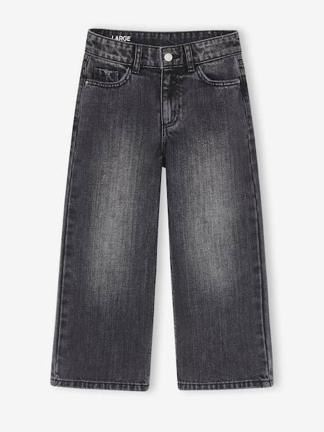 Wijde meisjesjeans medium lichaamsbouw denimgrijs+donkerblauw+lichtblauw+middenblauw - vertbaudet enfant 