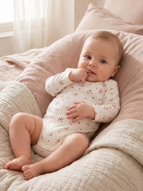Set van 3 babybody's met lange mouwen ecru - vertbaudet enfant 