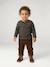 Gestreept babyshirt met lange mouwen cappuccino+kaki - vertbaudet enfant 