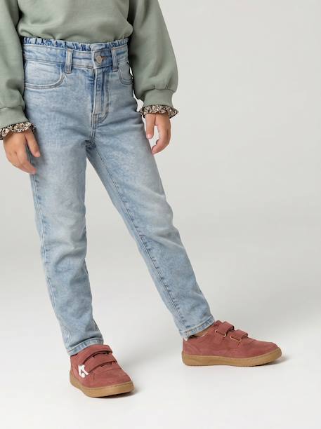 Slim jeans voor meisjes lichtblauw+middenblauw - vertbaudet enfant 