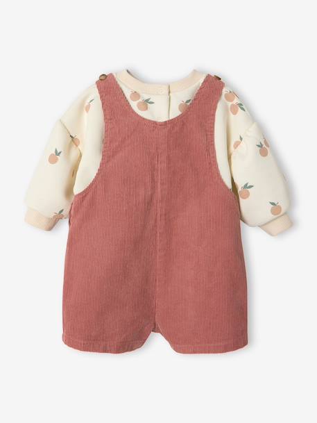 Babykledingset sweatshirt en tuinbroek oudroze - vertbaudet enfant 