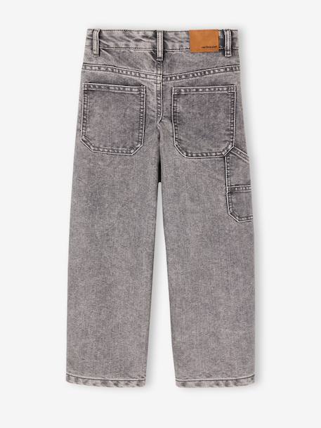Battlejeans voor jongens, fijne bouw denimgrijs+ongewassen denim - vertbaudet enfant 