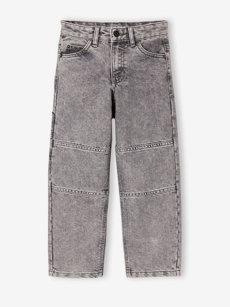 Battlejeans voor jongens, fijne bouw denimgrijs+ongewassen denim - vertbaudet enfant 