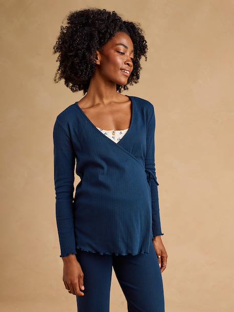 3-delige pyjama zwangerschap marineblauw - vertbaudet enfant 