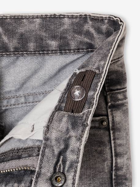 Battlejeans voor jongens, fijne bouw denimgrijs+ongewassen denim - vertbaudet enfant 