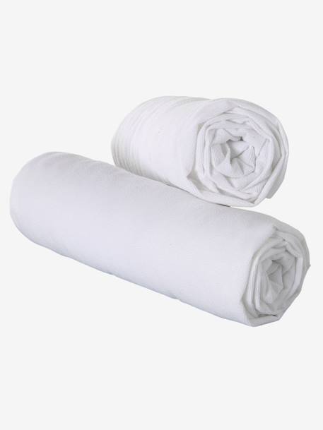 Set van 2 insteeklakens van jersey behandeld met BI-OME® wit - vertbaudet enfant 