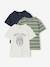 Set van 3 T-shirt met korte mouwen amandelgroen+karamel+marineblauw+pecannoot+petrolblauw+saliegroen - vertbaudet enfant 
