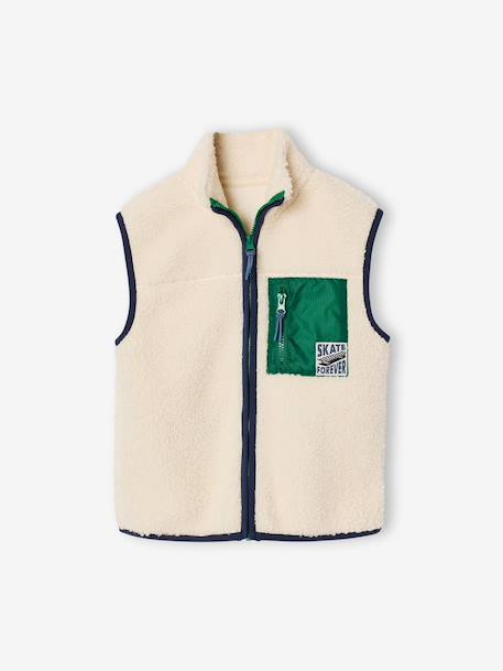Sherpa bodywarmer jongen ecru+karamel - vertbaudet enfant 