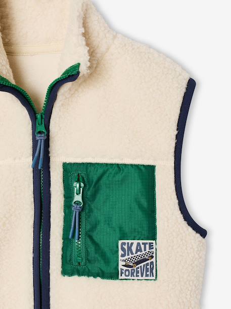 Sherpa bodywarmer jongen ecru+karamel - vertbaudet enfant 
