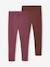 Set van 2 leggings gevoerd met fleece mesh voor meisjes antraciet+pruim - vertbaudet enfant 