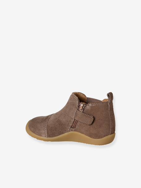 Soepel leren laarzen met rits en elastiek beige+kameel+marineblauw - vertbaudet enfant 