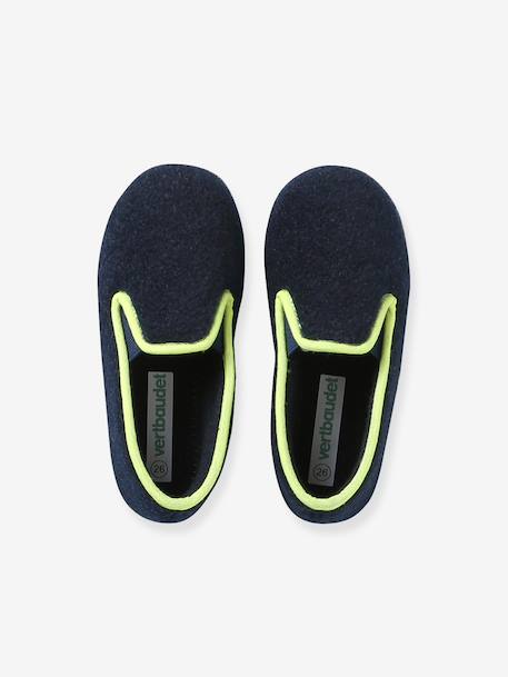 Kinderschoentjes van velours met elastiek blauw+grijs - vertbaudet enfant 