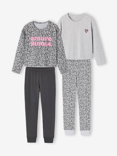 Set van 2 pyjama's voor meisjes gemêleerd grijs - vertbaudet enfant 