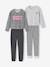 Set van 2 pyjama's voor meisjes gemêleerd grijs - vertbaudet enfant 