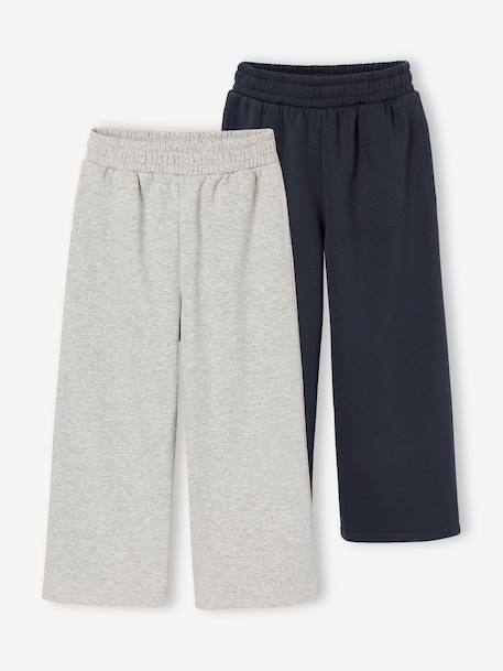 Set van 2 wijde joggingbroeken voor jongens grijs - vertbaudet enfant 