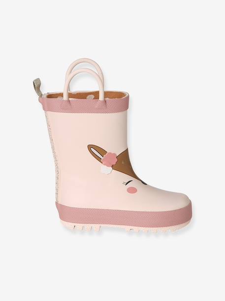 Regenlaarzen met motief voor baby's beige+blauw, bedrukt - vertbaudet enfant 