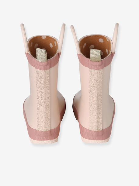 Regenlaarzen met motief voor baby's beige+blauw, bedrukt - vertbaudet enfant 