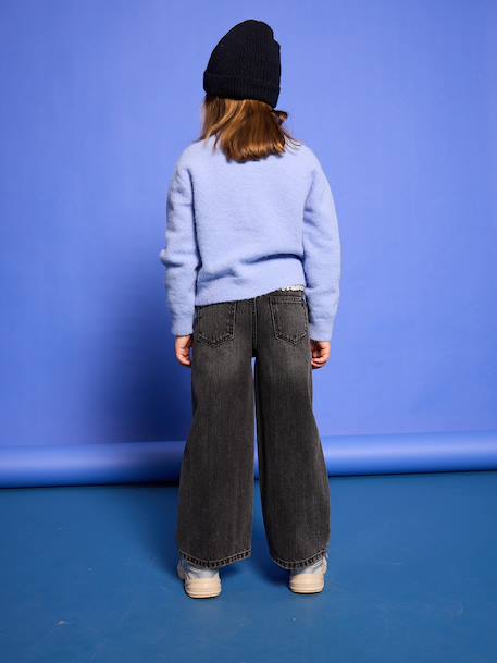 Meisjesvest met knopen blauw+bordeauxrood+rozen - vertbaudet enfant 