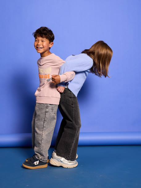 Cargojeans voor jongens denimgrijs+ongewassen denim - vertbaudet enfant 