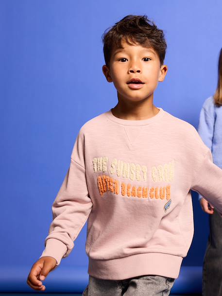Sweater met ronde hals voor jongens lichtroze - vertbaudet enfant 