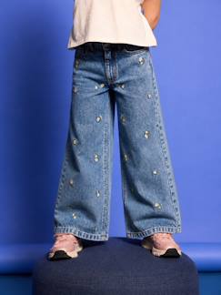 -Wijde jeans voor meisjes Susan geborduurd