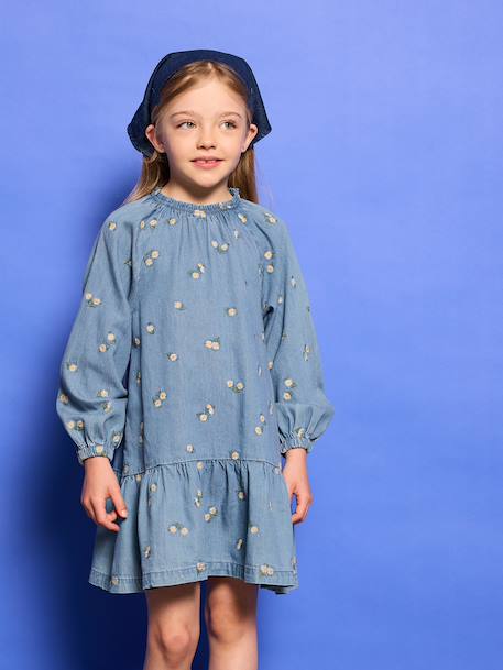 Spijkerjurk voor meisjes jeansblauw - vertbaudet enfant 