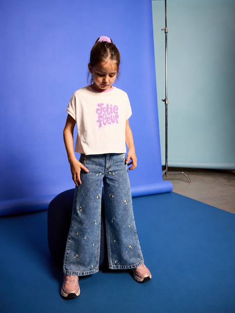 Meisjes T-shirt met korte mouwen ecru - vertbaudet enfant 
