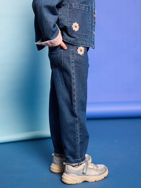Meisjesballonjeans middenblauw - vertbaudet enfant 