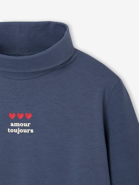 Set van 3  t-shirts met rolkraag voor meisjes ecru+inktblauw+poederroze set - vertbaudet enfant 
