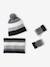 Gestreepte set van muts + snood + handschoenen voor jongens grijs+marine - vertbaudet enfant 
