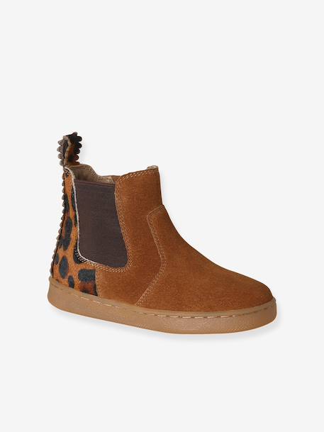 Leren meisjeslaarzen beige+brons+bruin+groen+kameel+marineblauw+oudroze - vertbaudet enfant 